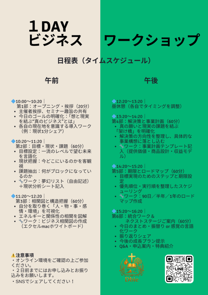 1DAYセミナー今回限り(詳細)